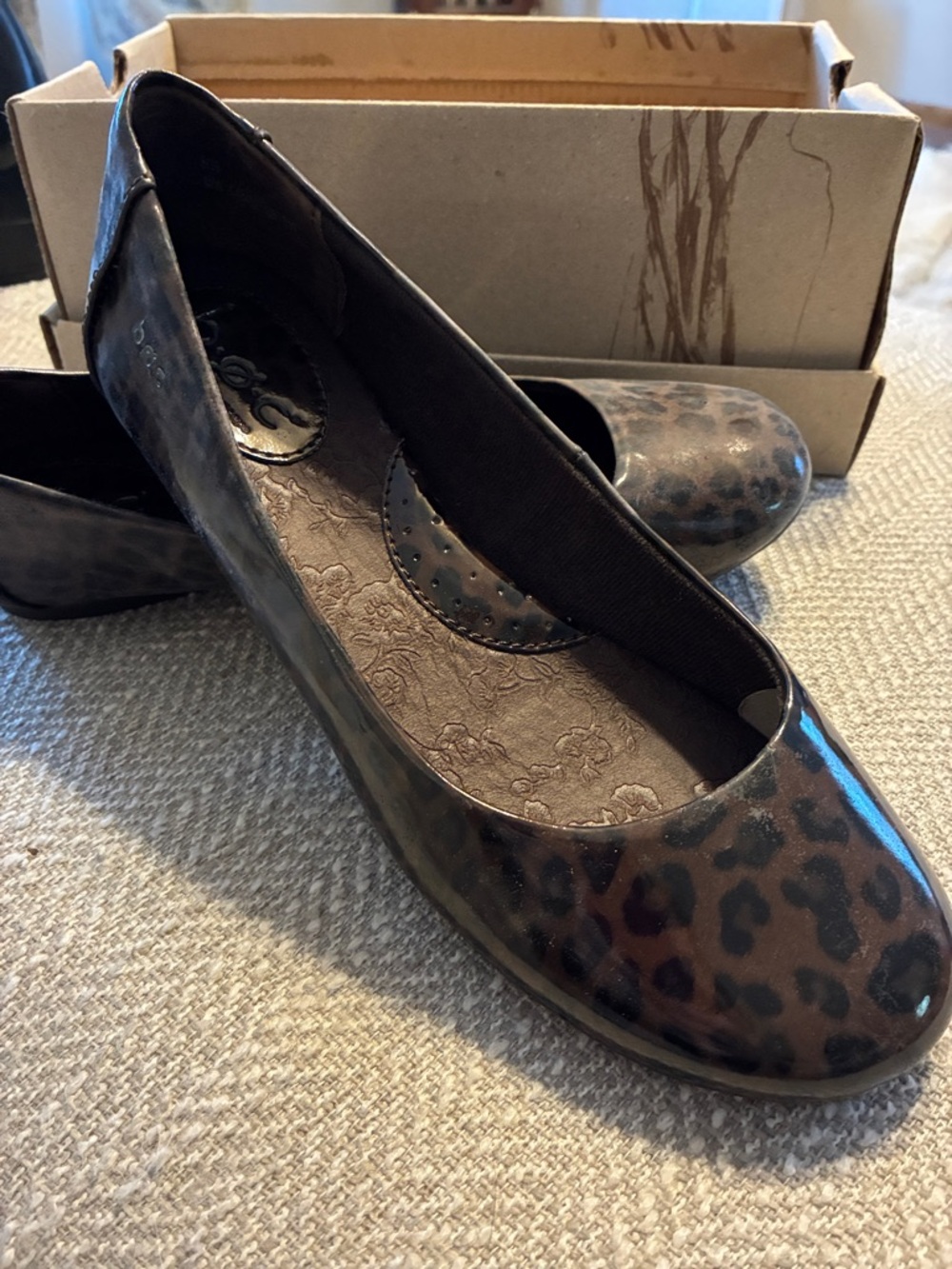 b.o.c. Leopard-Print Ballet Flats in Brown and Black